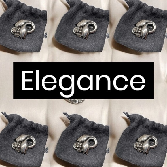 Georg Jensen « Tulips and Berries « Brooch, Rare ~ Denmark Vintage Piece ~ - Picture 1 of 12